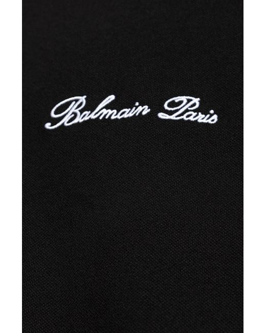 Balmain Black Polo With Logo for men