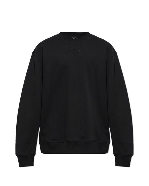Balmain Black Sweatshirt With Logo for men