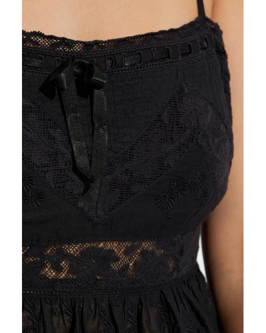 LoveShackFancy Black Top "Rowina"