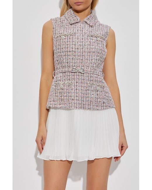 Self-Portrait Pink Dress With Pleated Skirt