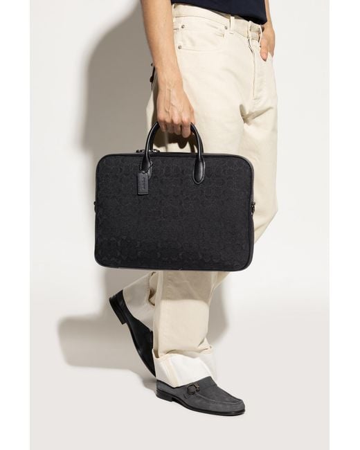 COACH Black Document Bag for men