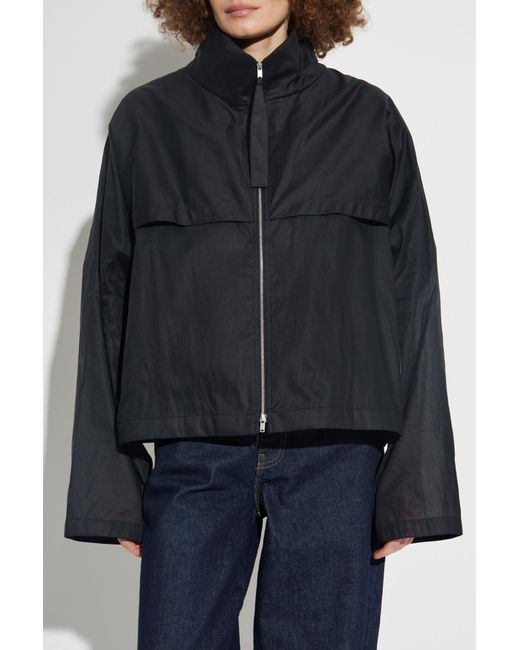Jil Sander Blue Jacket With Stand-Up Collar