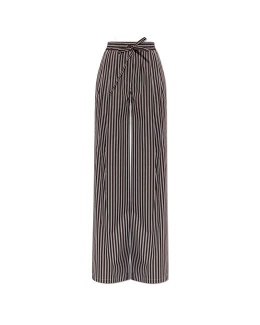 Dolce & Gabbana Brown Striped Pattern Trousers