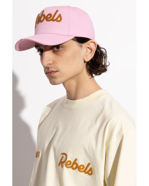 DSquared² Pink Baseball Cap for men