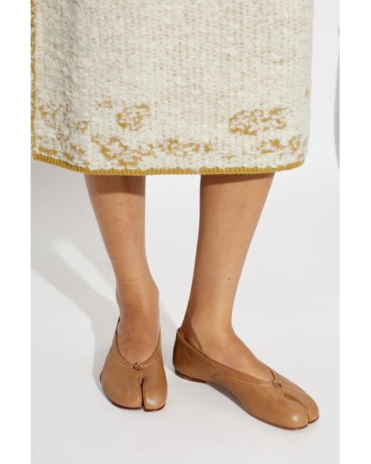 Maison Margiela White Ballet Flats With 'Tabi' Cutout