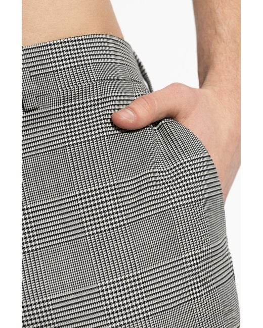 Balmain Gray Wool Trousers With Houndstooth Pattern for men