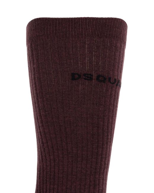 DSquared² Brown Socks With Logo for men