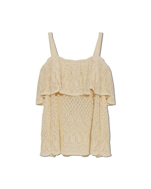Zimmermann Natural Crochet Camisole Top