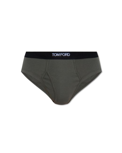 Tom Ford Black Briefs With Logo for men