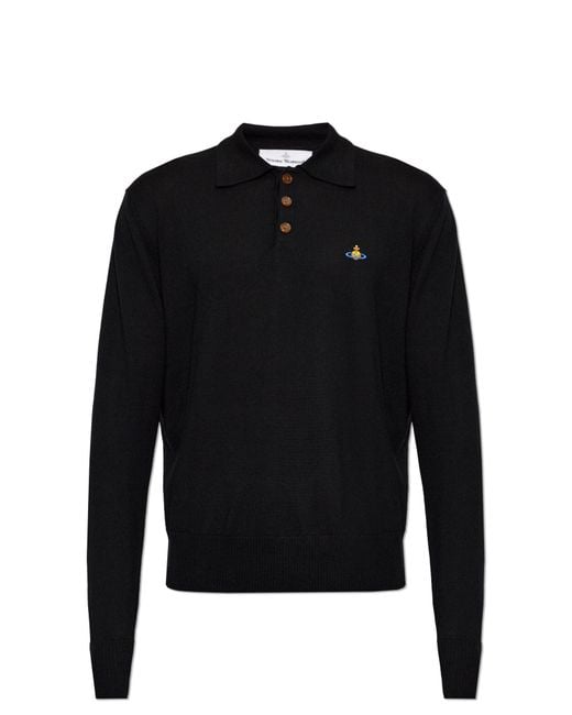 Vivienne Westwood Black Wool Polo 'Mark' for men