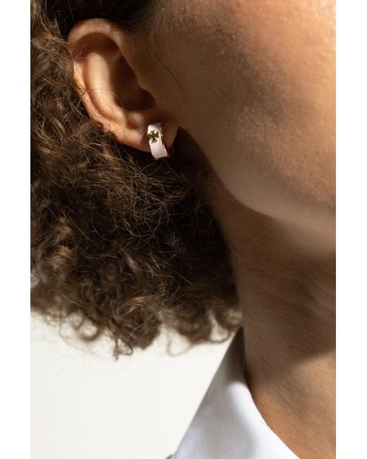 Tory Burch Metallic Earrings With Logo