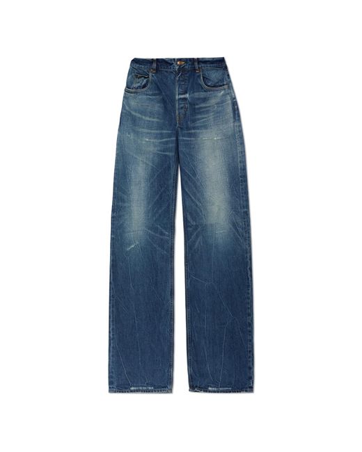 McQueen Blue Jeans With Vintage Effect for men