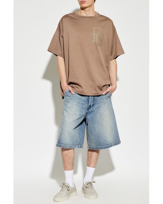 Fear Of God Natural T-Shirt With Print for men