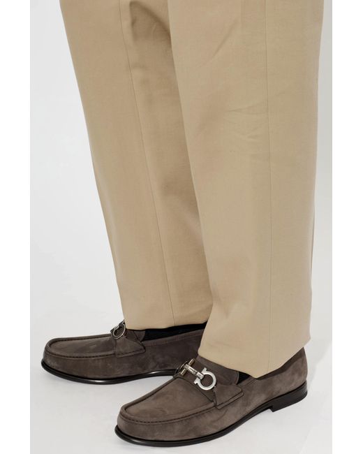 Ferragamo Brown "Avril" Suede Loafers for men