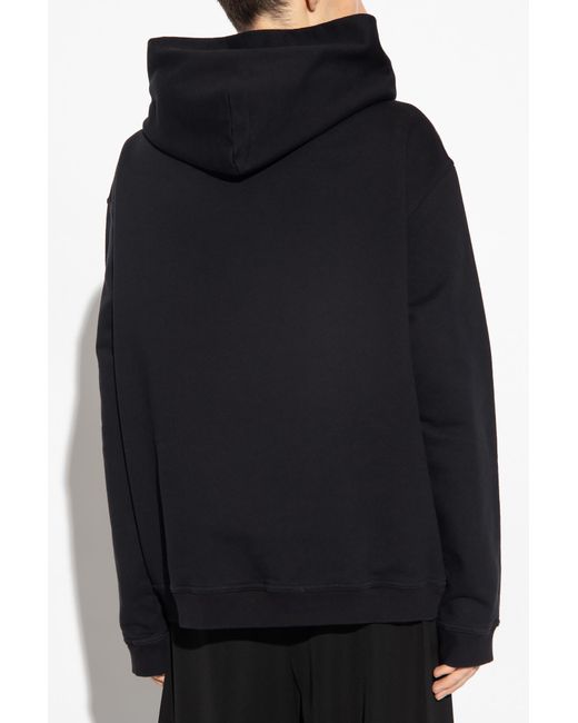 Maison Margiela Blue Cotton Hoodie With Logo for men