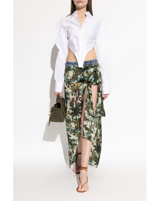 DSquared² Green Asymmetrical Skirt