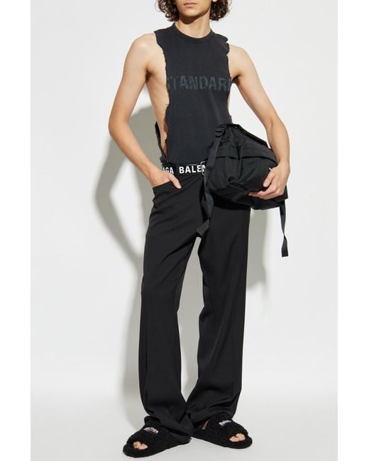 Balenciaga Black Wool Trousers for men