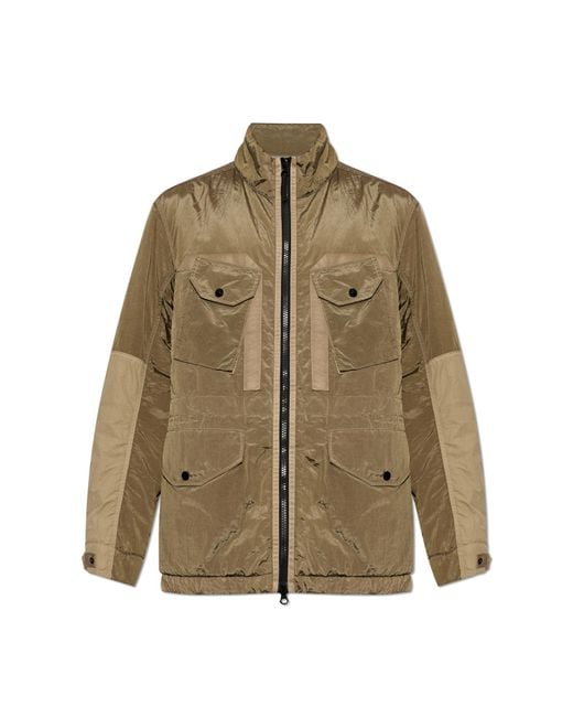 Stone Island Brown Insulated Jacket With Patch for men