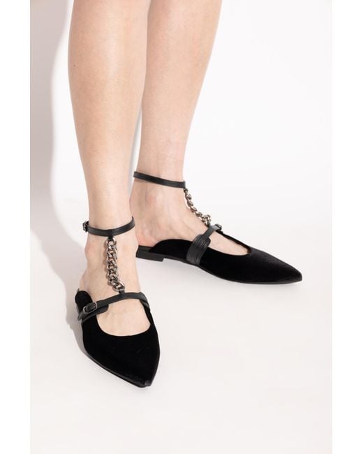 Munthe Black Velvet Ballerinas "Perma"