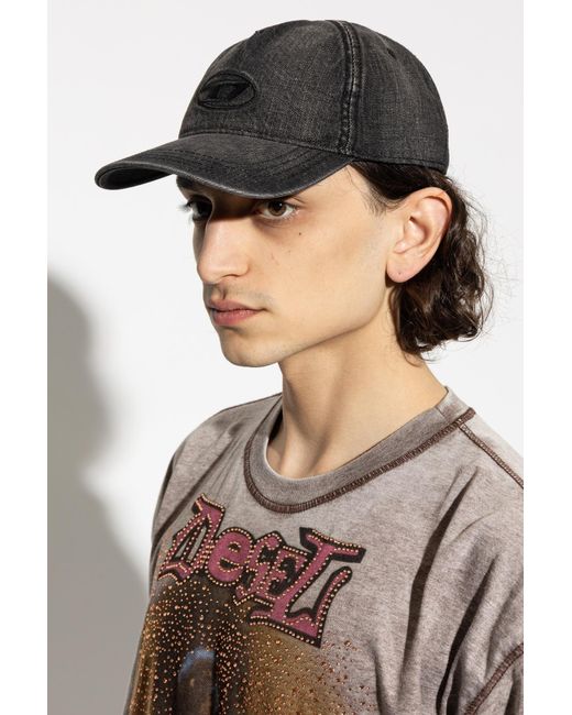 DIESEL Black Baseball Cap 'C-Enic' for men