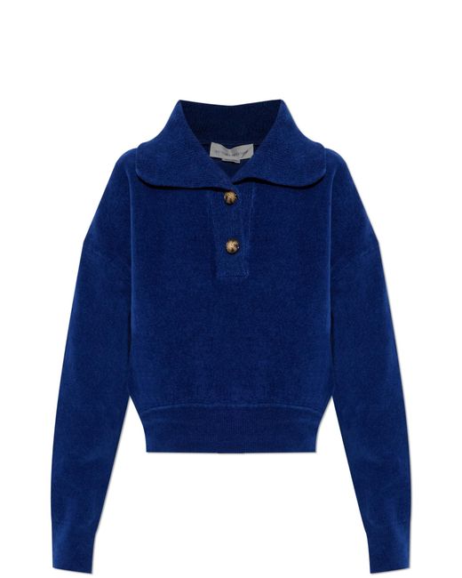 Victoria Beckham Blue Long Sleeve Polo