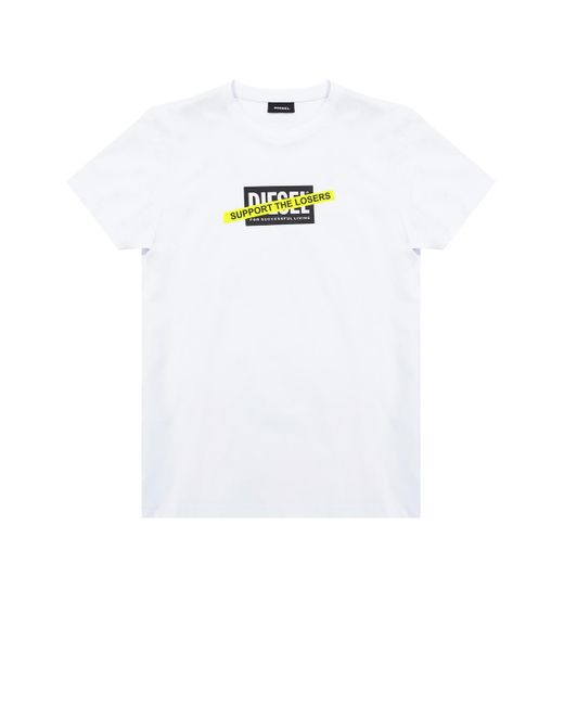 Diesel white t shirt mens Clearance