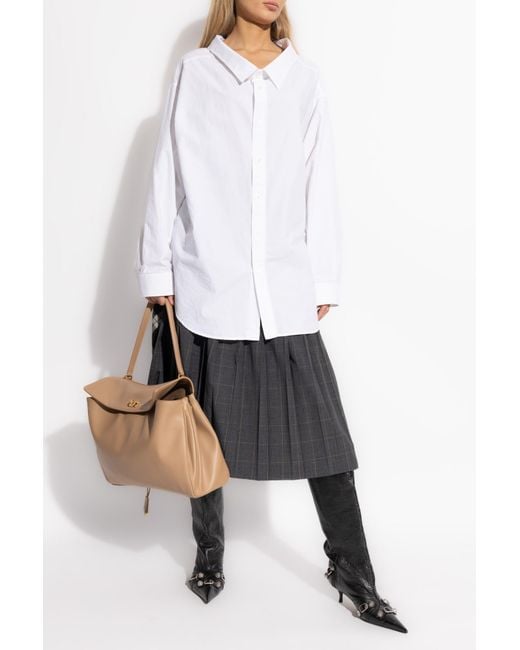 Balenciaga White Loose Cotton Shirt