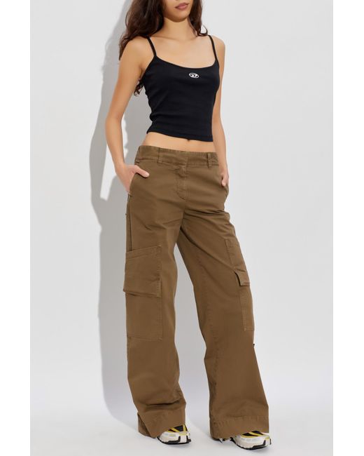 DIESEL Black Top With Straps 'T-Hupy-Od'