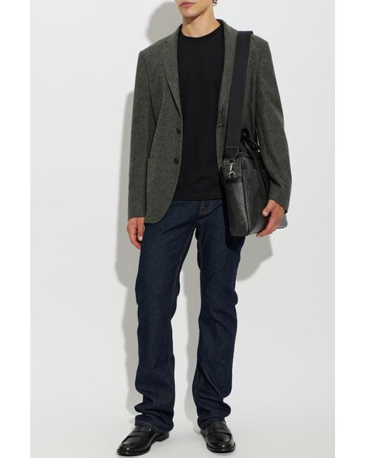 Etro Green Herringbone Pattern Blazer for men