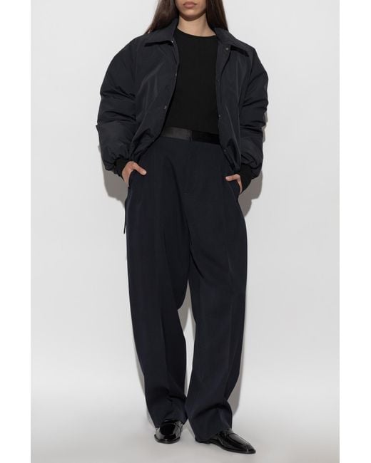 Jil Sander Blue Down Jacket With Collar