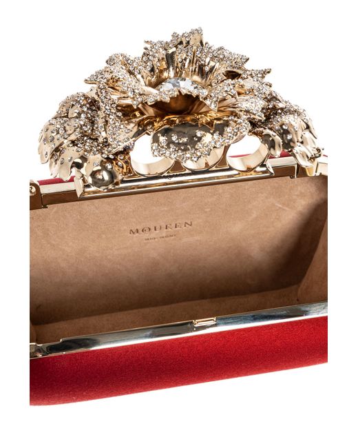 Alexander McQueen Red "Carnation Knuckle" Clutch