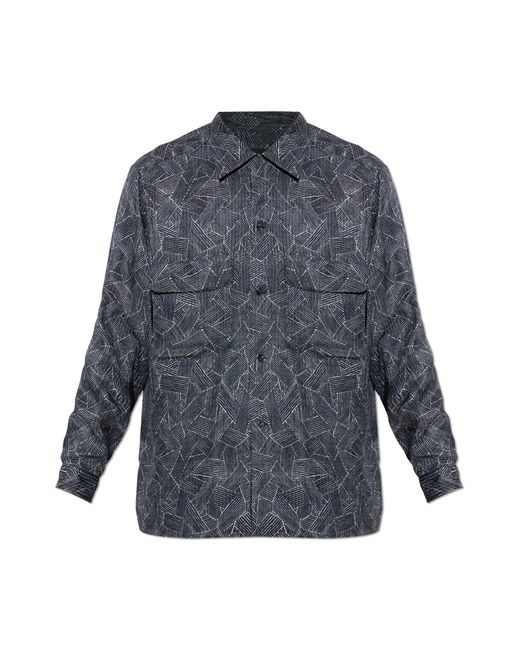 Giorgio Armani Gray Patterned Shirt With Pockets for men