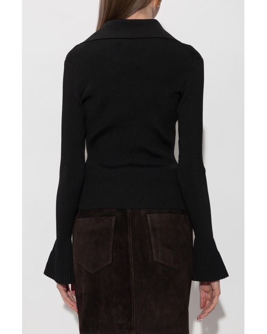 Self-Portrait Black Fitted Top