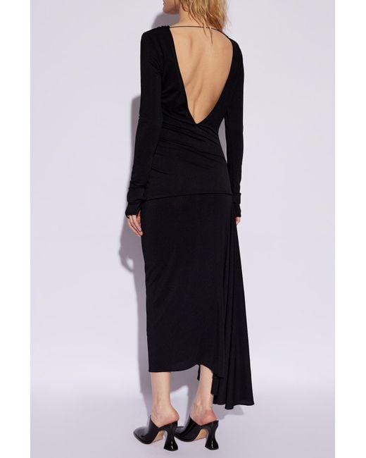 Givenchy Black Asymmetrical Dress With Ruching