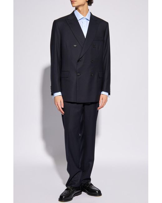 Brioni Blue Pinstriped Suit, for men