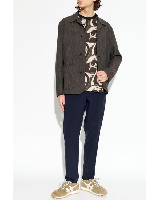 Paul Smith Gray Wool Blazer With Check Pattern for men