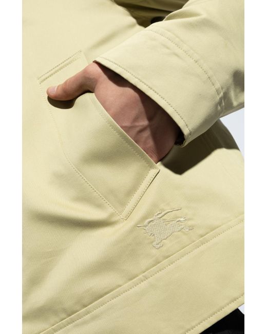 Burberry Metallic Cotton Jacket With Logo, for men