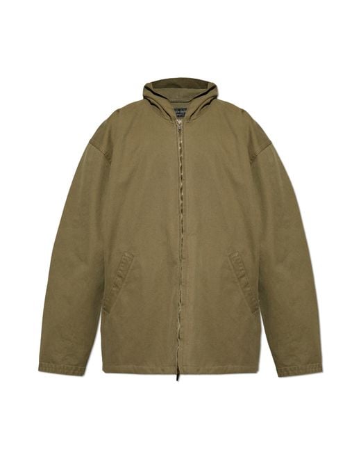 Balenciaga Green Hooded Jacket for men