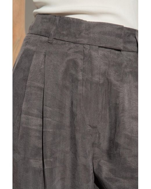 AllSaints Gray ‘Elle’ Pleat-Front Trousers