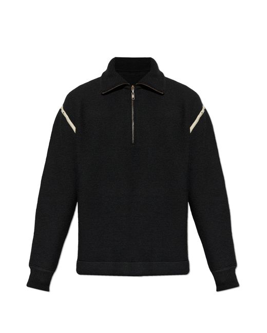 Maison Margiela Black Cardigan With Patches On The Sleeves for men