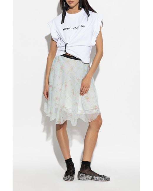 Marc Jacobs White Floral Motif Skirt