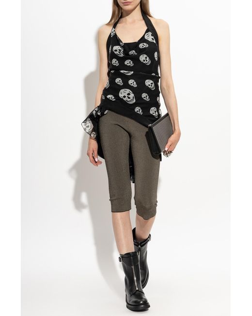 McQueen Black Silk Top With Open Back