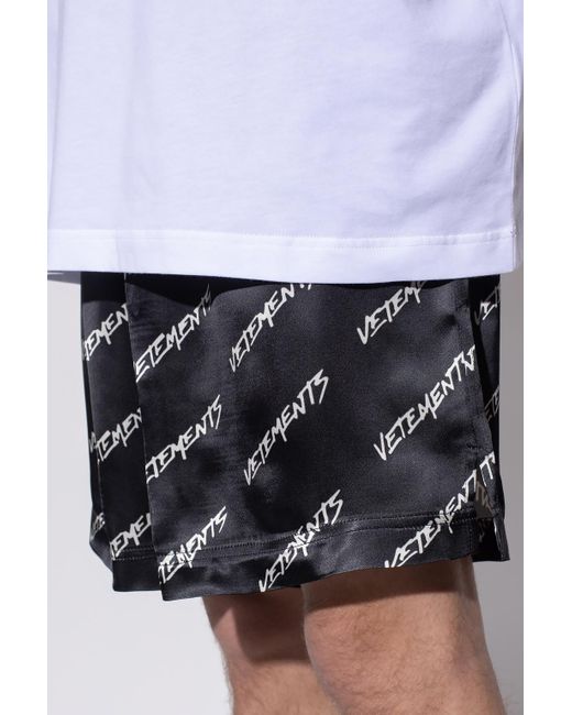 Vetements Shorts With Logo in Black for Men | Lyst