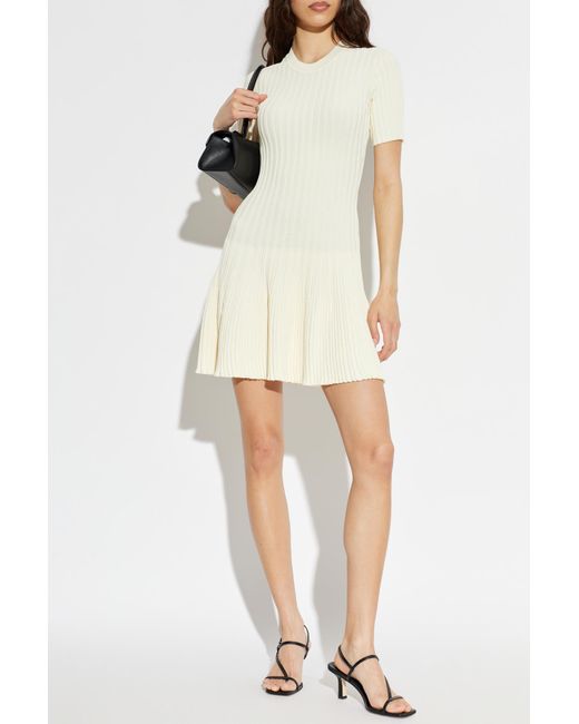AMI White Short-Sleeve Dress