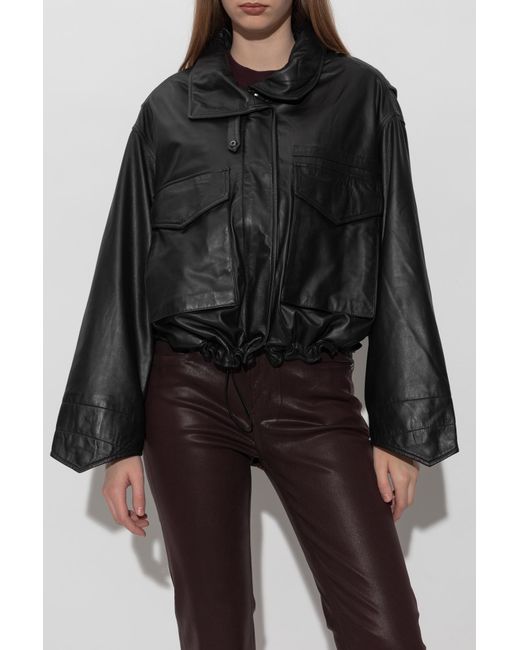 AllSaints Black 'Clay' Leather Jacket