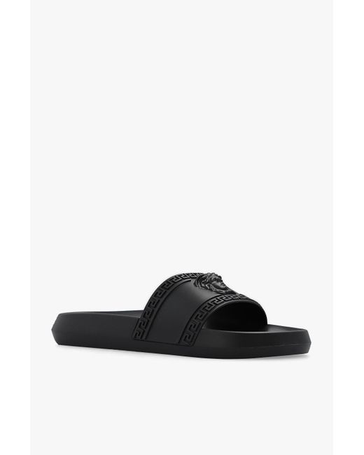Versace White Rubber Slides for men