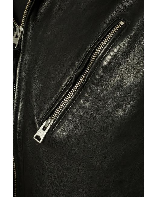 AllSaints Black ‘Harwood’ Leather Jacket for men