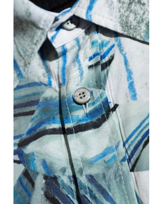 Acne Blue Printed Shirt for men
