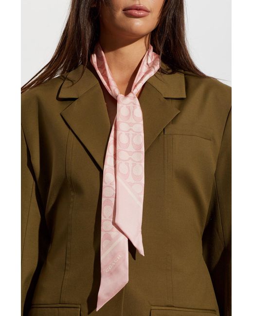 COACH White Silk Scarf
