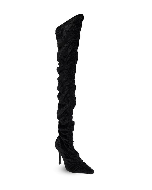 Jimmy Choo Black Velvet Heeled Boots Lotta